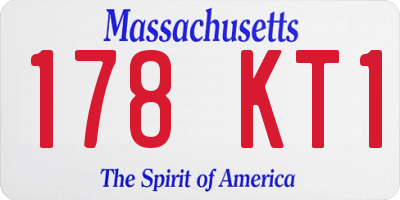 MA license plate 178KT1