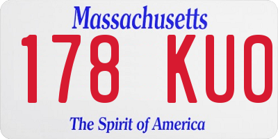 MA license plate 178KU0