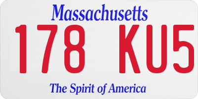 MA license plate 178KU5
