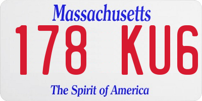 MA license plate 178KU6