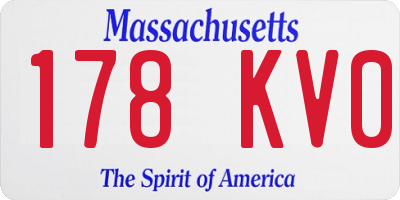 MA license plate 178KV0