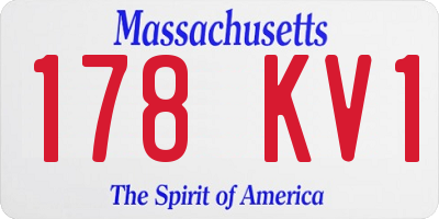 MA license plate 178KV1