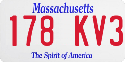 MA license plate 178KV3