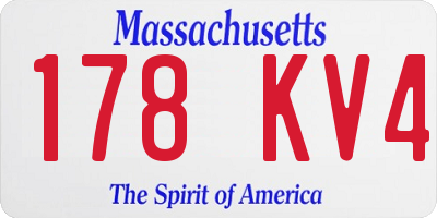 MA license plate 178KV4