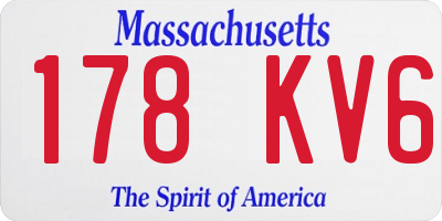 MA license plate 178KV6