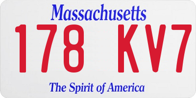 MA license plate 178KV7