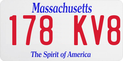 MA license plate 178KV8