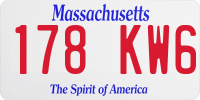 MA license plate 178KW6
