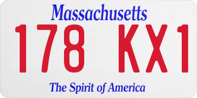 MA license plate 178KX1