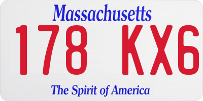 MA license plate 178KX6