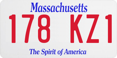 MA license plate 178KZ1
