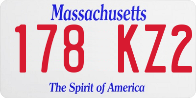 MA license plate 178KZ2