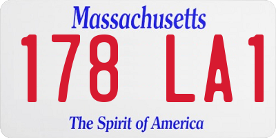 MA license plate 178LA1