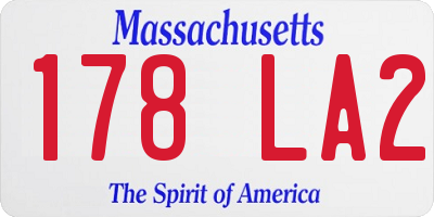 MA license plate 178LA2