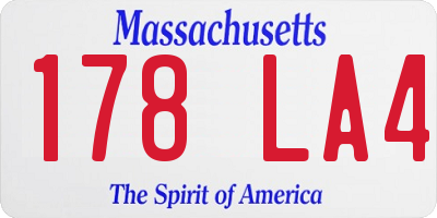 MA license plate 178LA4