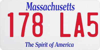 MA license plate 178LA5