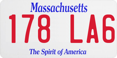 MA license plate 178LA6