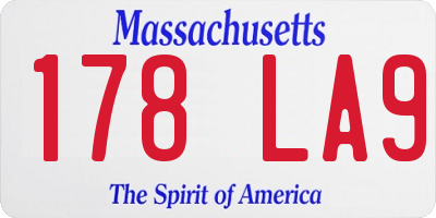 MA license plate 178LA9