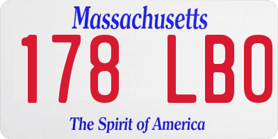 MA license plate 178LB0
