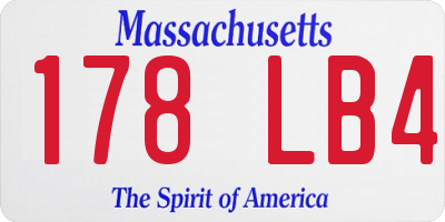 MA license plate 178LB4