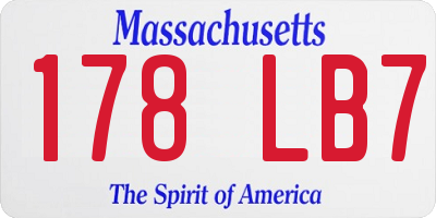 MA license plate 178LB7