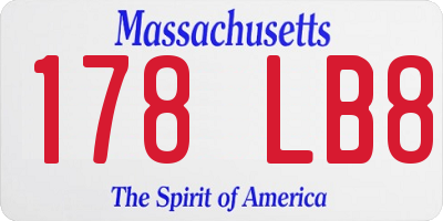 MA license plate 178LB8