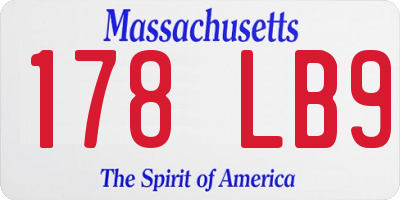 MA license plate 178LB9