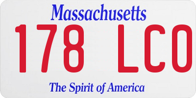 MA license plate 178LC0