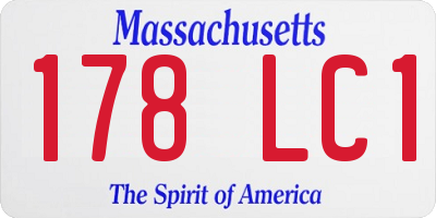 MA license plate 178LC1