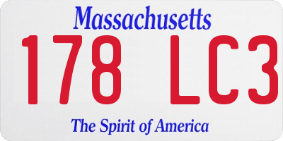 MA license plate 178LC3
