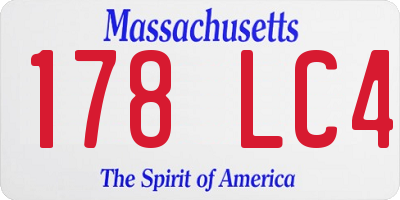 MA license plate 178LC4