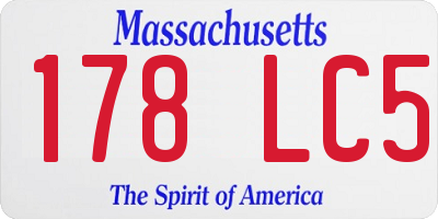MA license plate 178LC5