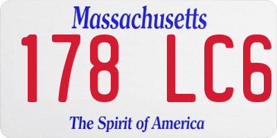 MA license plate 178LC6