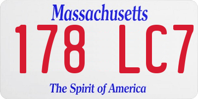MA license plate 178LC7