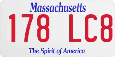 MA license plate 178LC8
