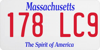 MA license plate 178LC9