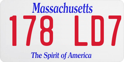 MA license plate 178LD7