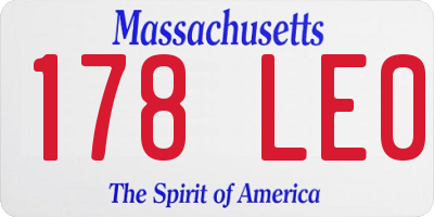 MA license plate 178LE0