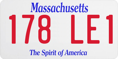 MA license plate 178LE1