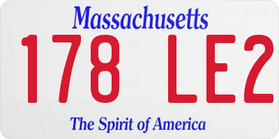 MA license plate 178LE2