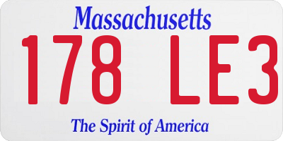 MA license plate 178LE3