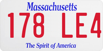 MA license plate 178LE4
