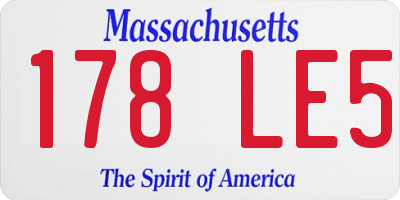 MA license plate 178LE5