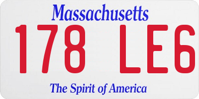 MA license plate 178LE6