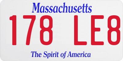 MA license plate 178LE8