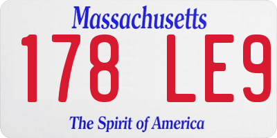 MA license plate 178LE9