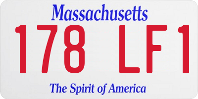 MA license plate 178LF1
