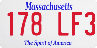 MA license plate 178LF3