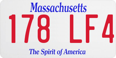 MA license plate 178LF4