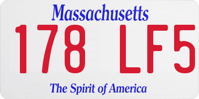 MA license plate 178LF5
